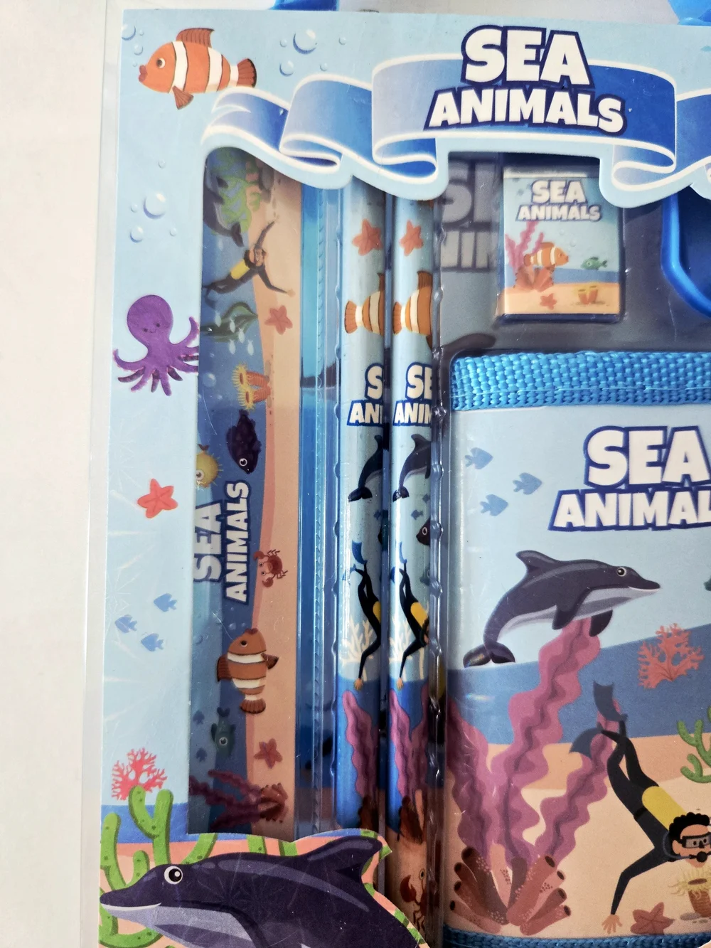 6PC. Sea Animals Kids Stationery Gift School Supplies Set